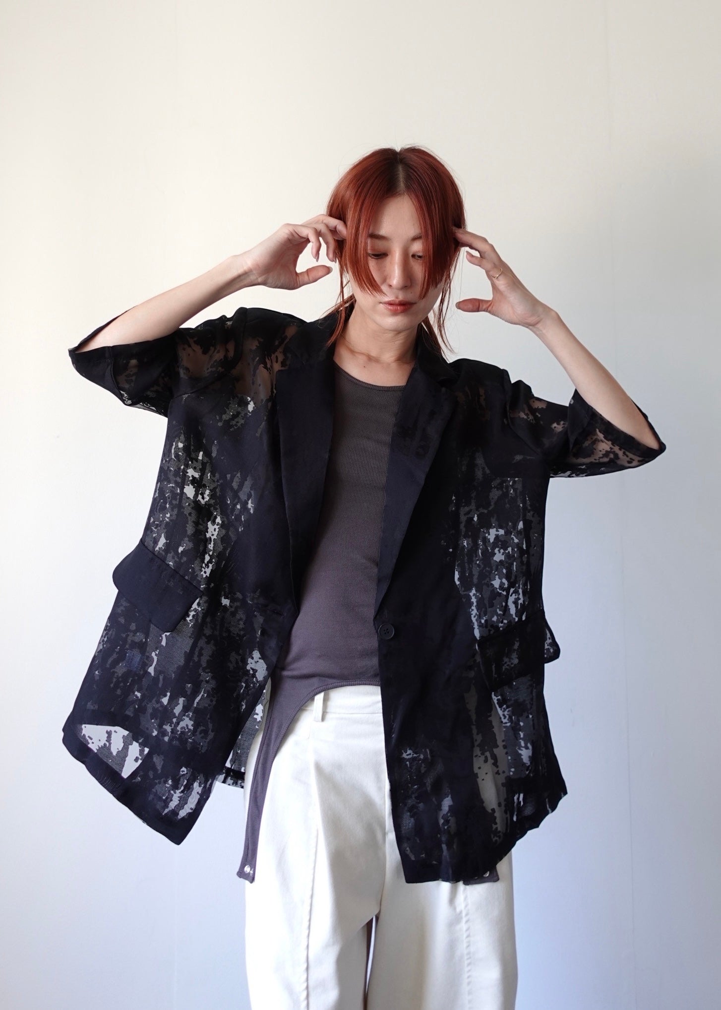 シースルーハーフスリーブジャケット – SH_KI