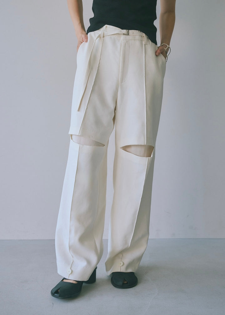 カットアウト2WAYパンツ_WHITE