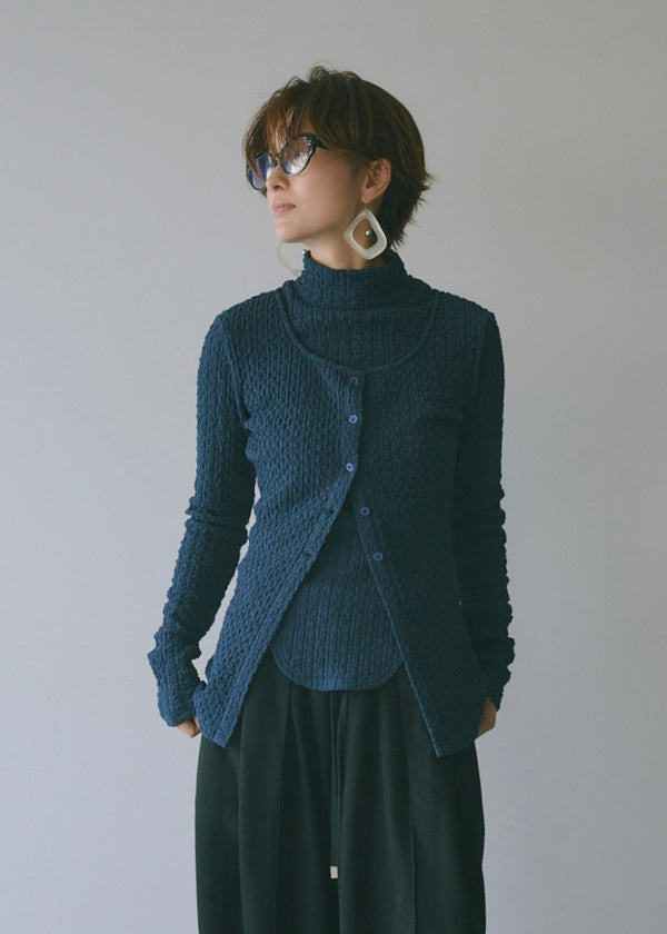 レイヤードポコポコトップス_NAVY