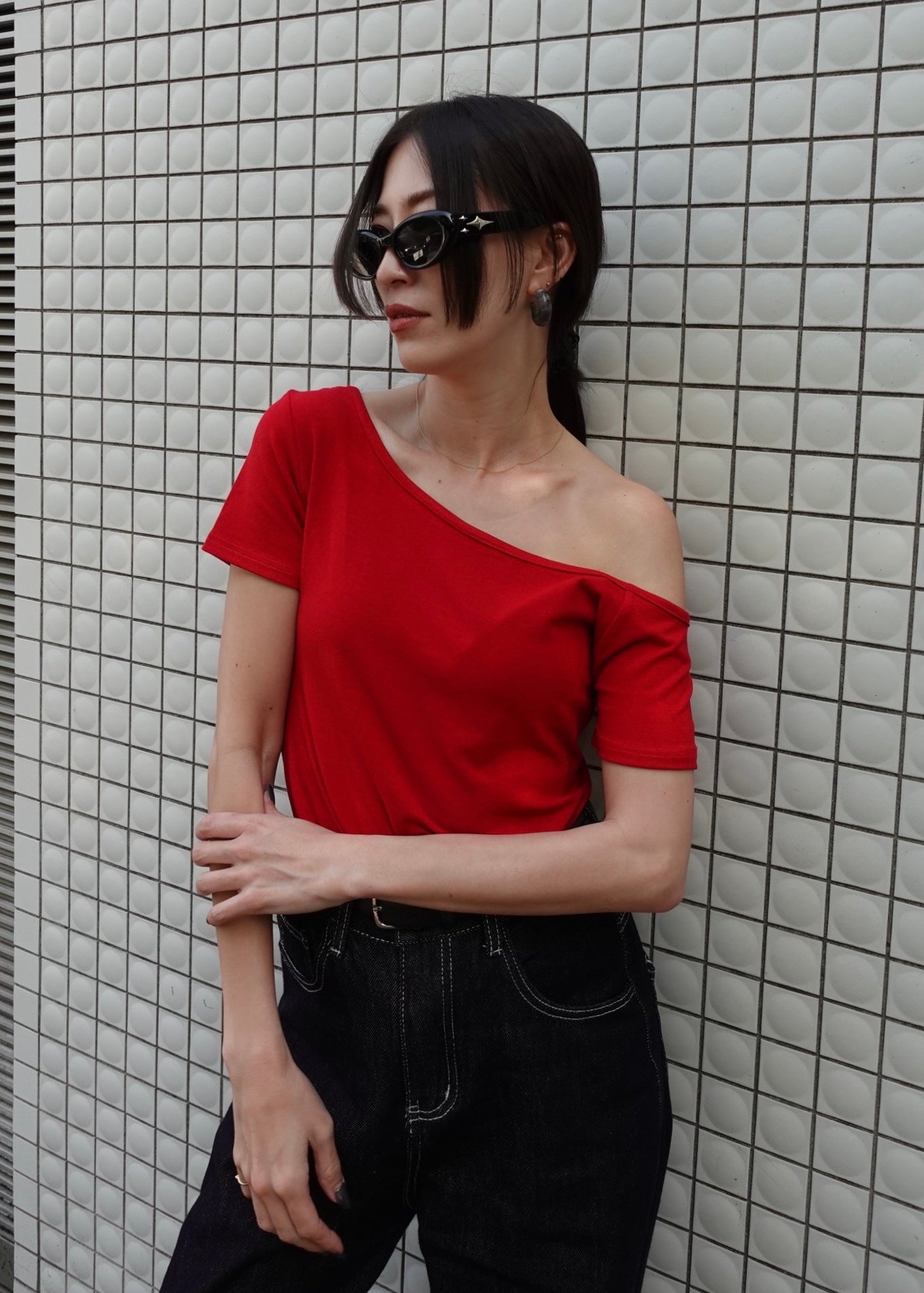 ワンショルダーショルダートップス– SH_KI