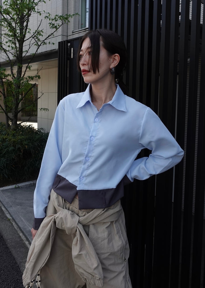 バイカラーショートシャツ