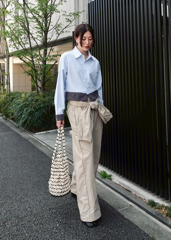 バイカラーショートシャツ