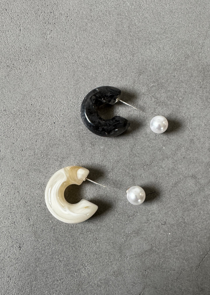 マーブルパールキャッチピアス