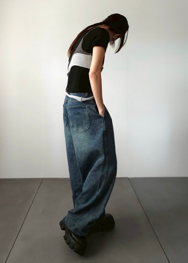 ニットアシンメトリートップス