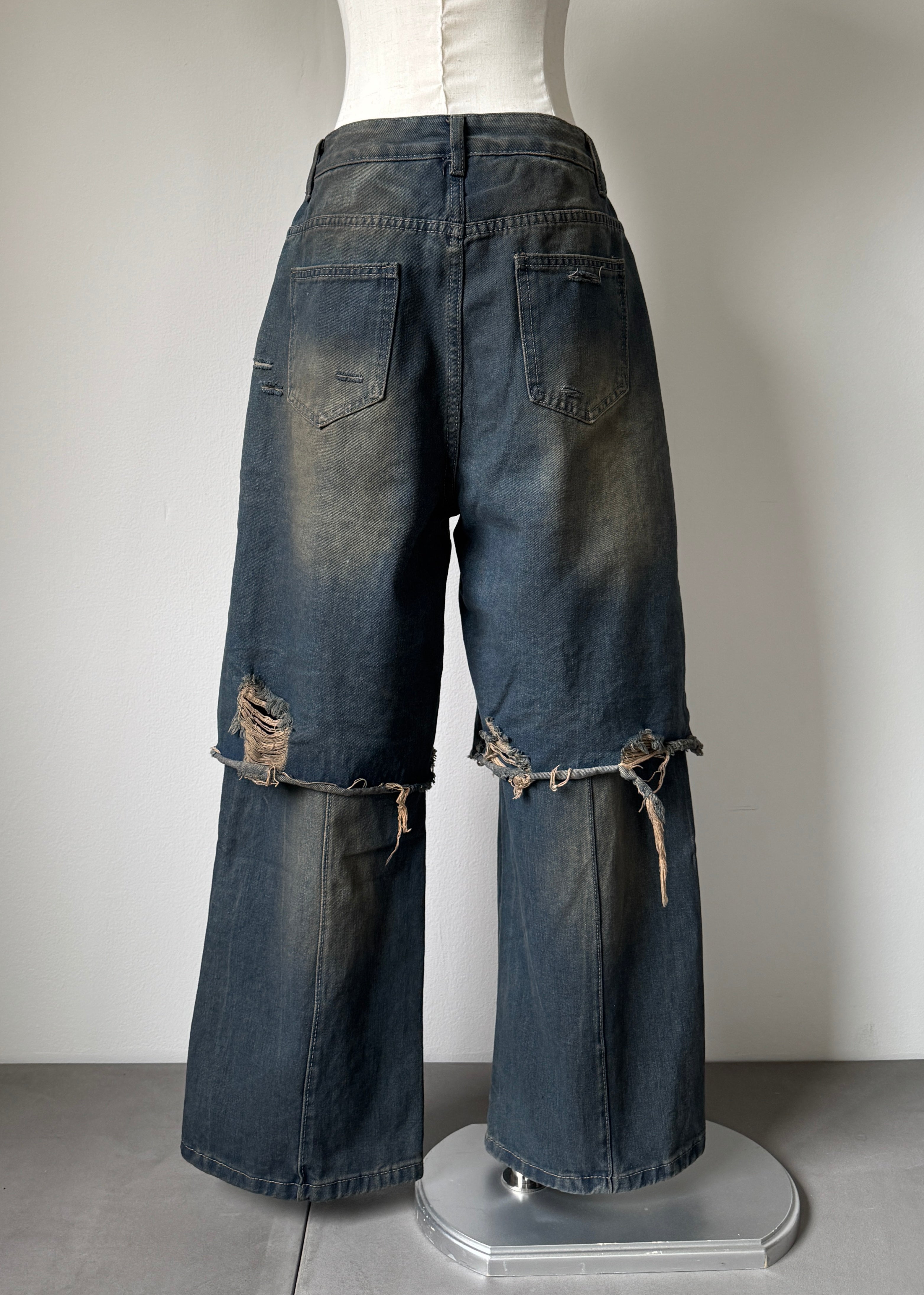 レイヤードダメージデニムパンツ – SH_KI