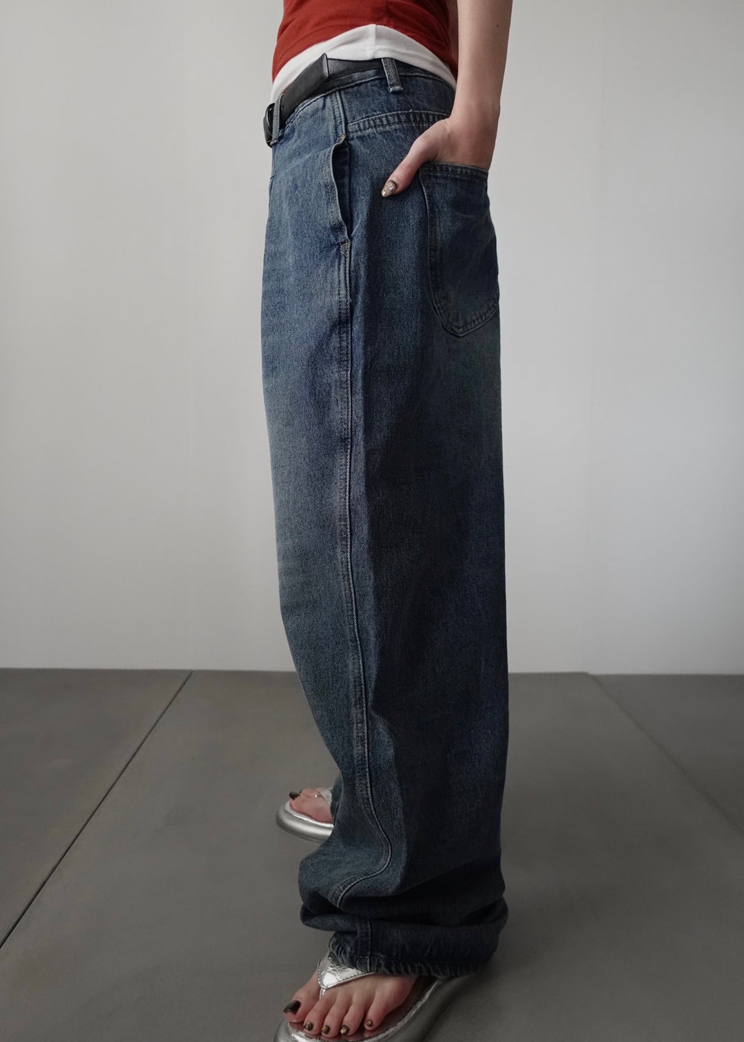 コクーンワイドデニムパンツ