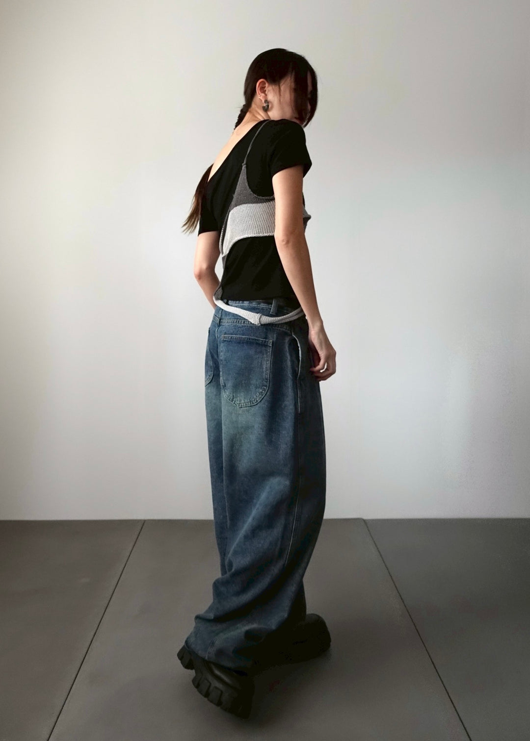 コクーンワイドデニムパンツ