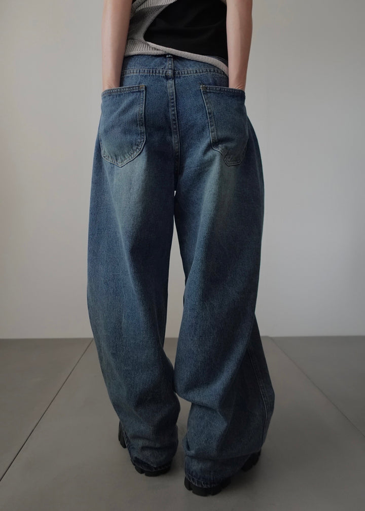 コクーンワイドデニムパンツ