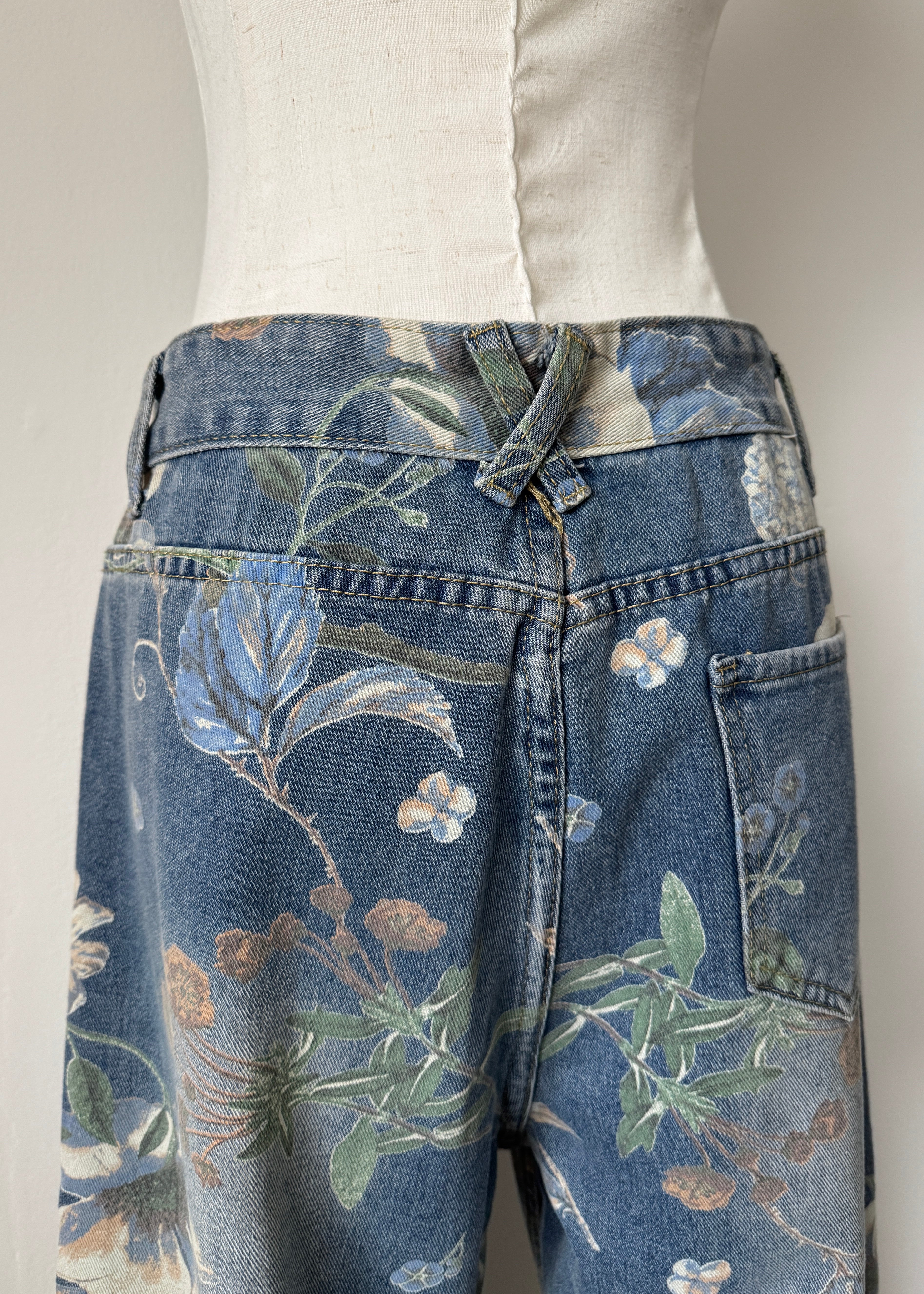 FETICO フラワープリント デニムパンツ　サイズ2 フラワープリントデニムパンツ – SH_KI