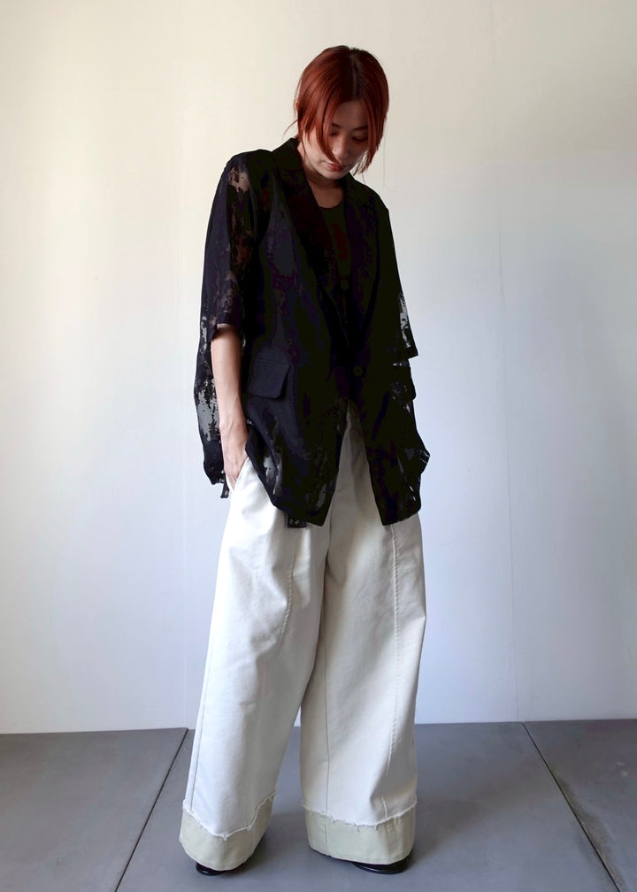 シースルーハーフスリーブジャケット