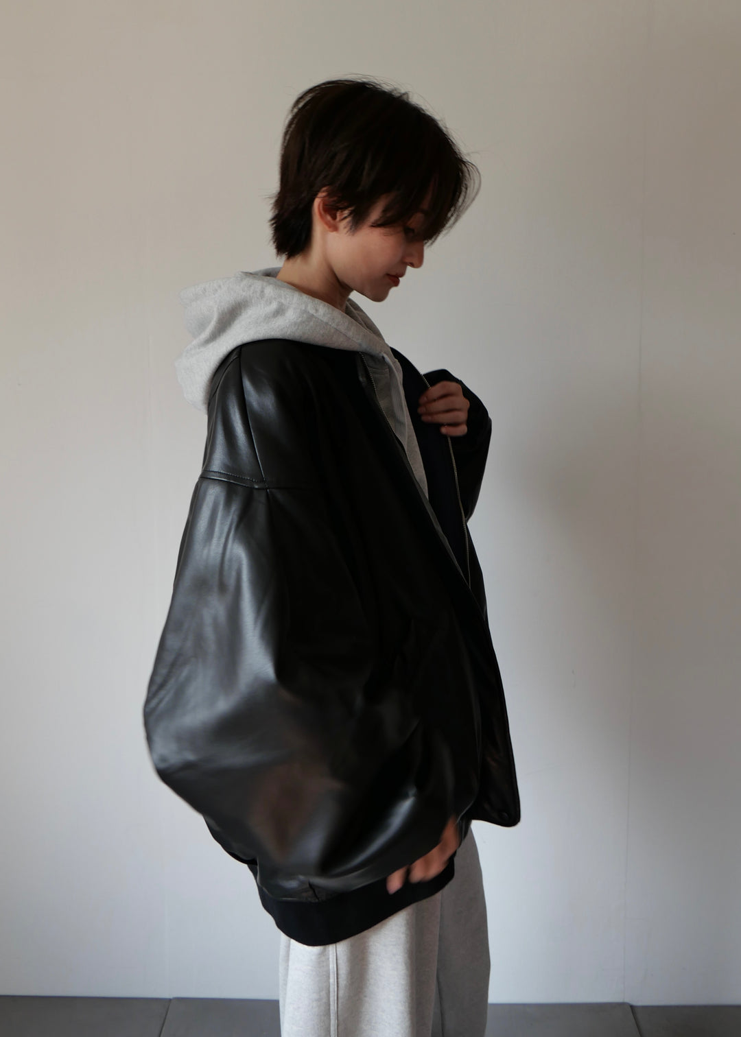 リバーシブルオーバーブルゾン-BLACK-