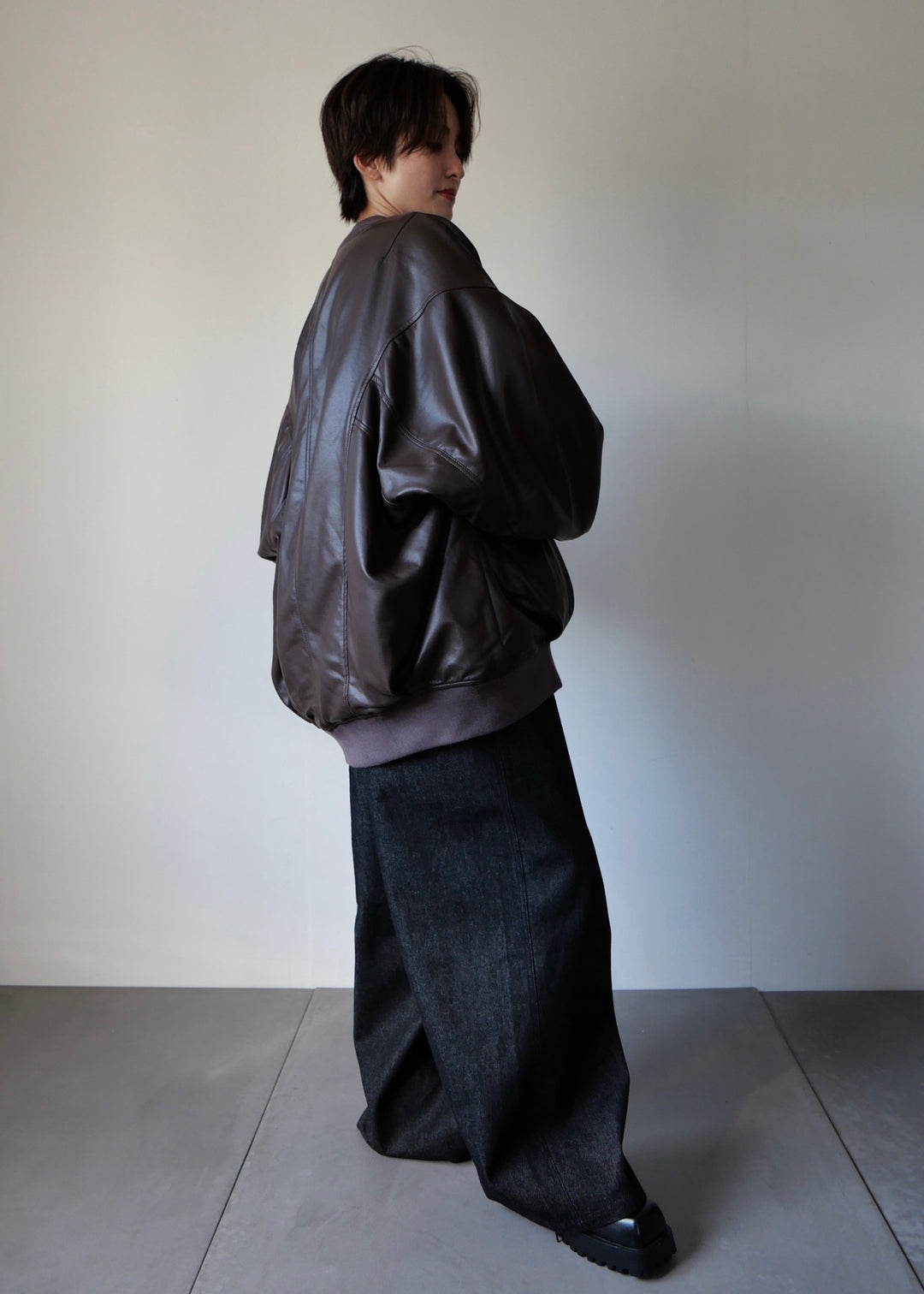リバーシブルオーバーブルゾン-BROWN-