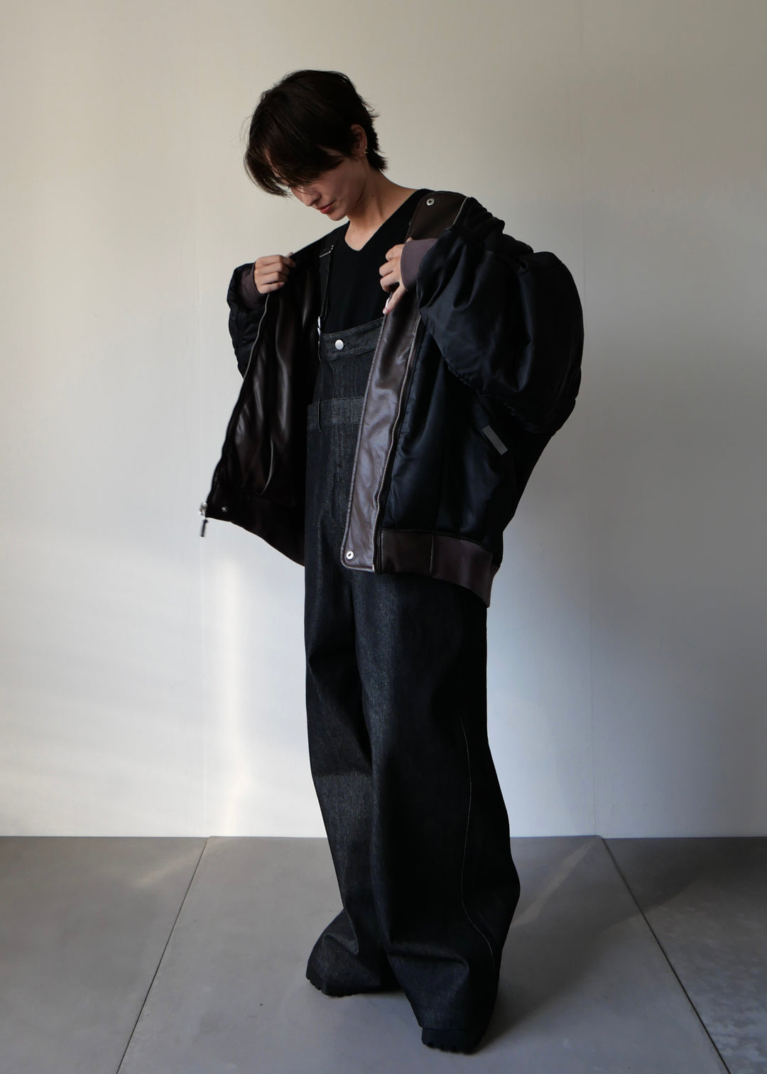 リバーシブルオーバーブルゾン-BROWN-