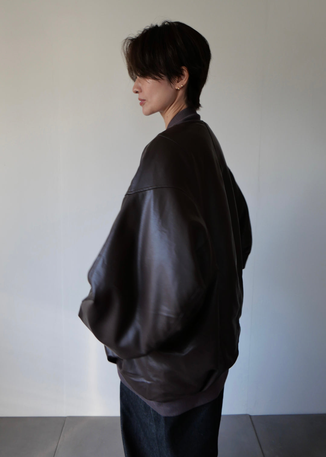 リバーシブルオーバーブルゾン-BROWN-