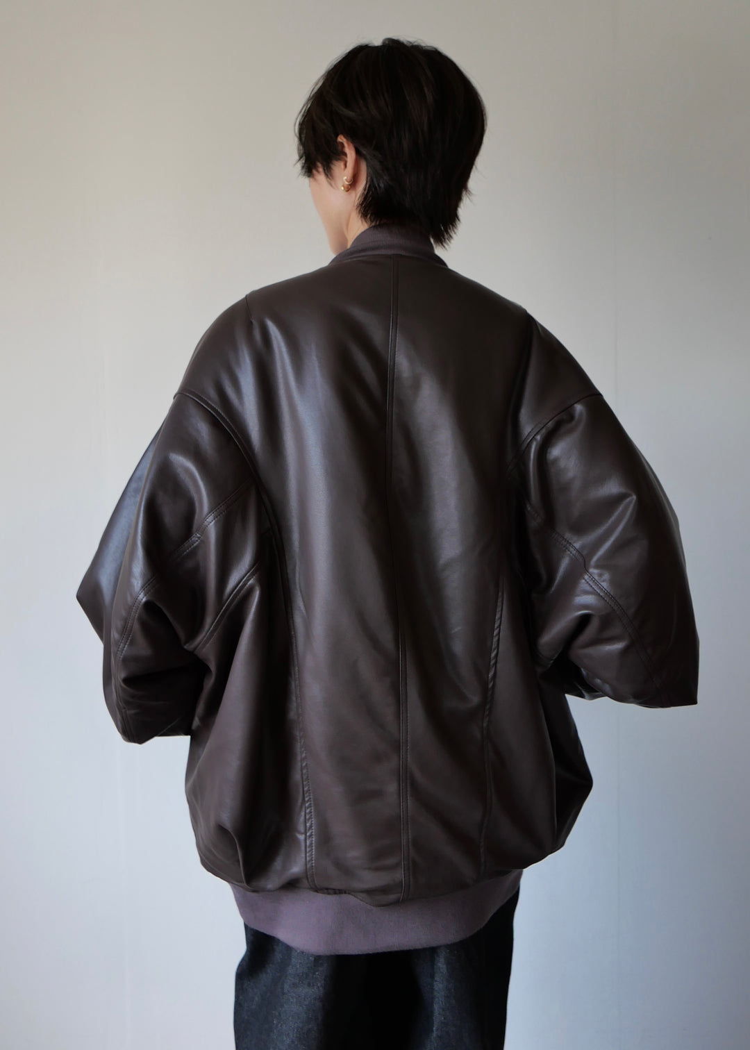 リバーシブルオーバーブルゾン-BROWN-