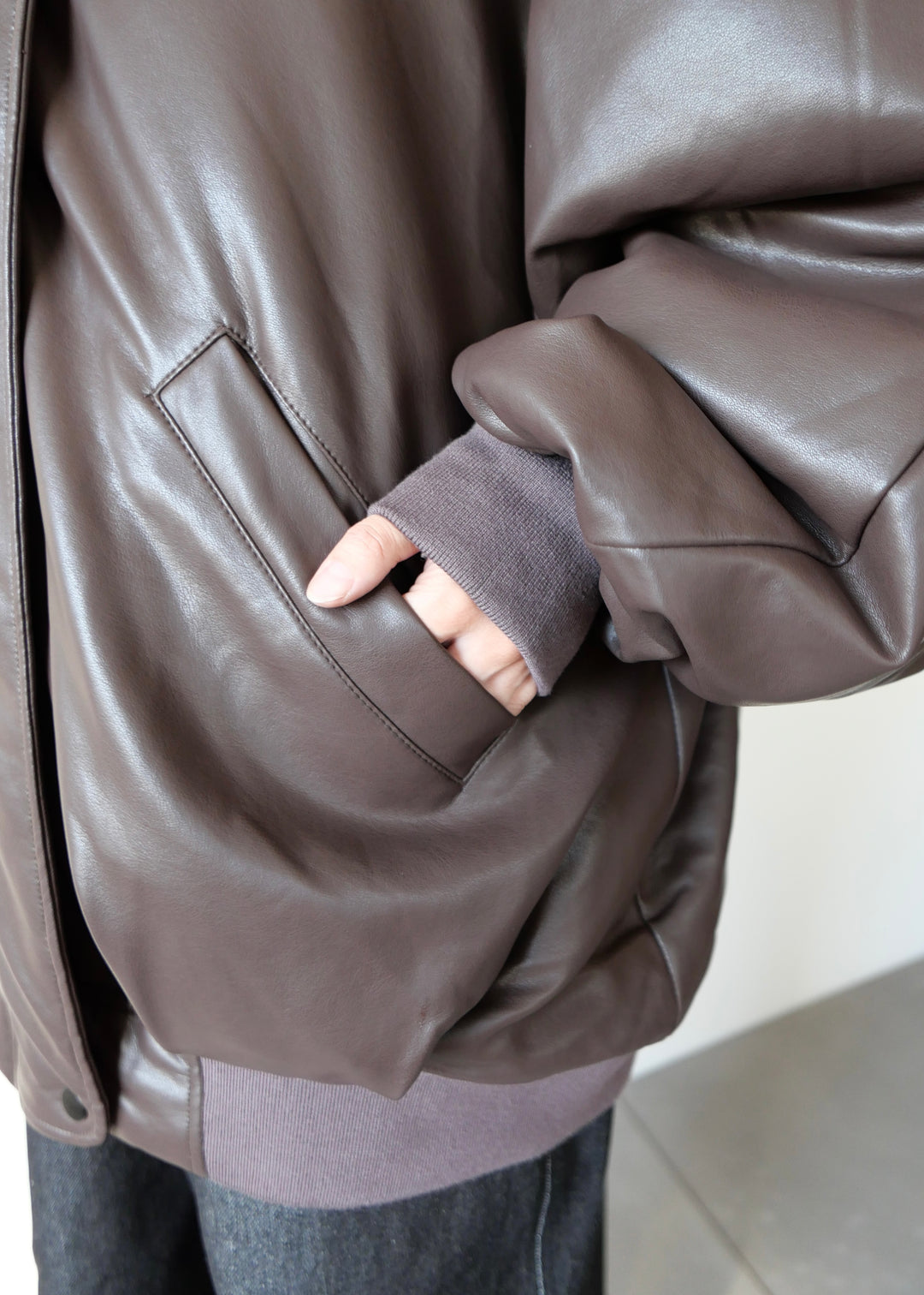 リバーシブルオーバーブルゾン-BROWN-