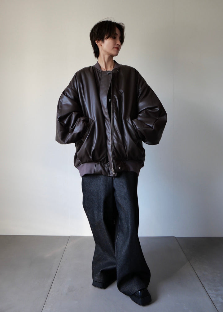 リバーシブルオーバーブルゾン-BROWN-