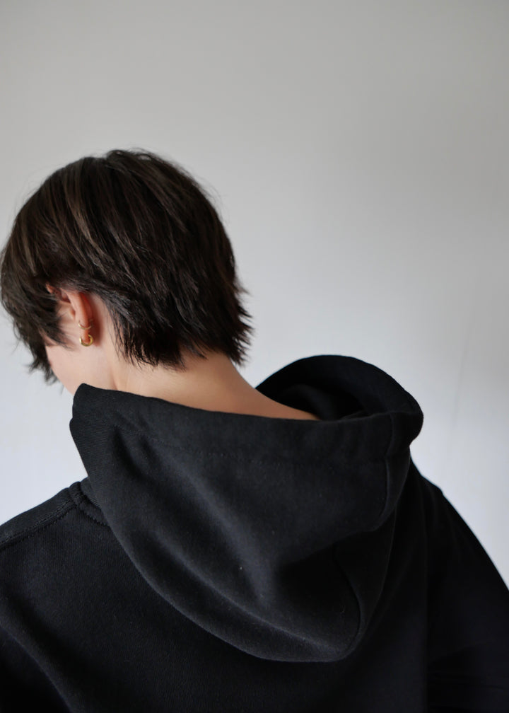 コクーンスリーブスウェットトップス-BLACK-