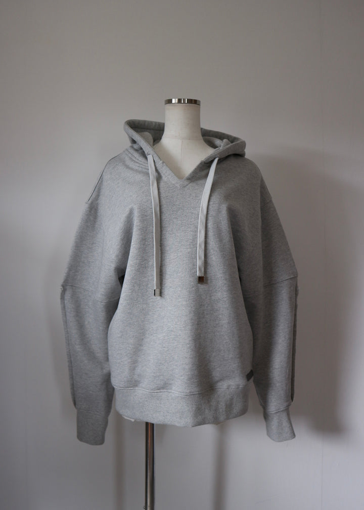 コクーンスリーブスウェットトップス-GREY-