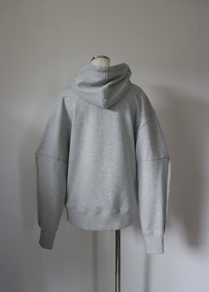 コクーンスリーブスウェットトップス-GREY-
