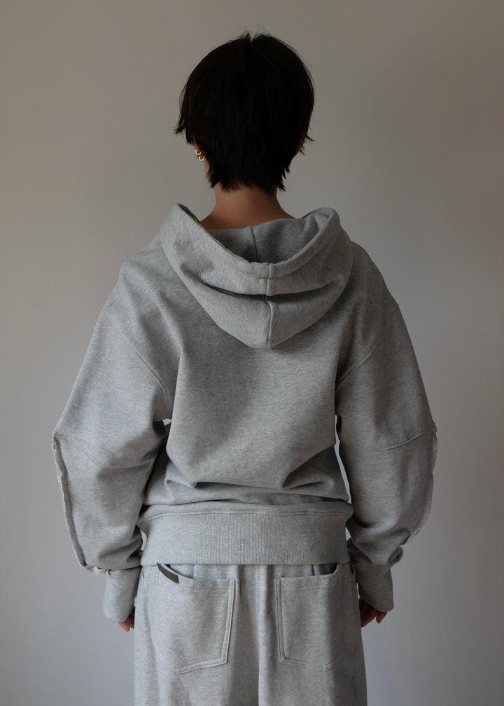 コクーンスリーブスウェットトップス-GREY-