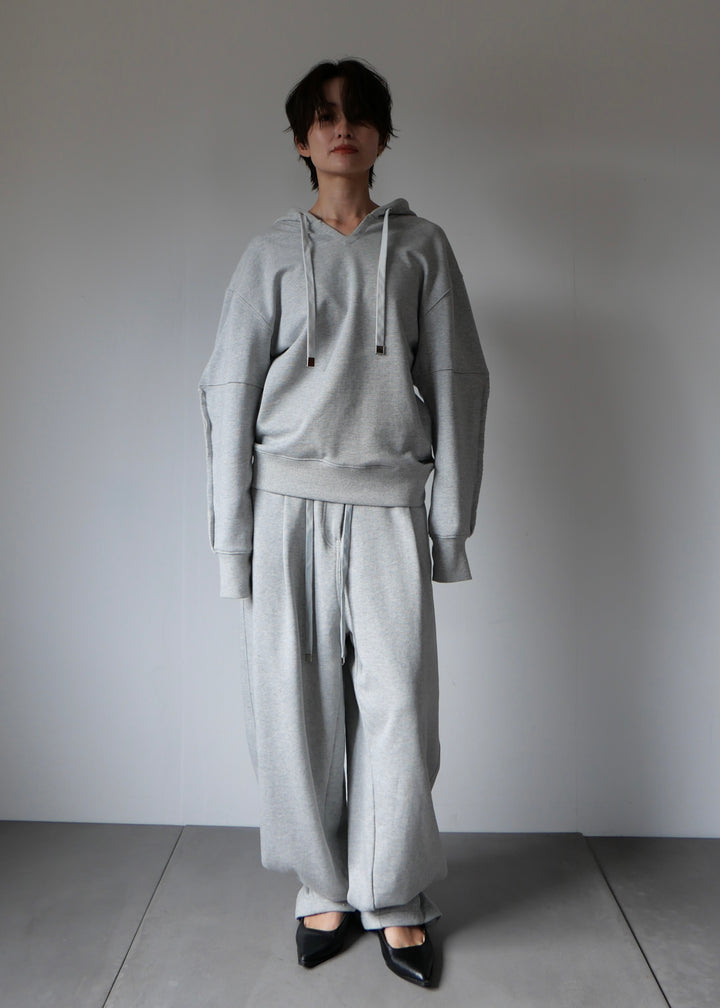コクーンスリーブスウェットトップス-GREY-