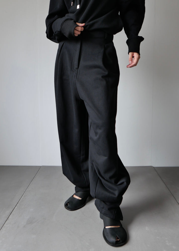 2WAYコクーンスウェットパンツ-BLACK-