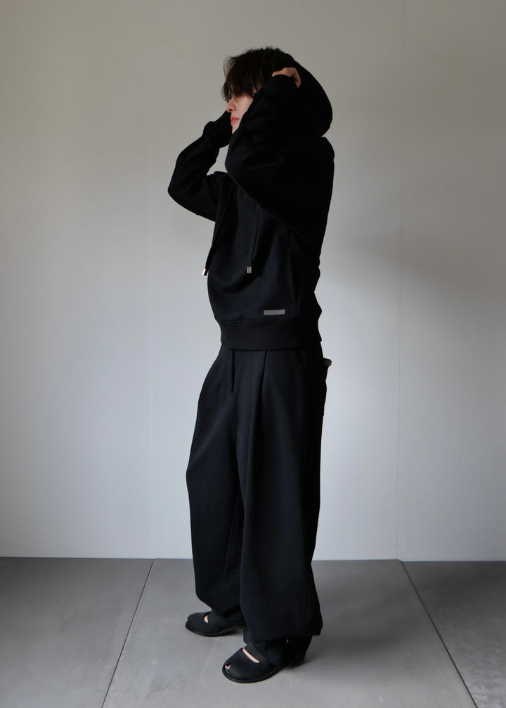 2WAYコクーンスウェットパンツ-BLACK-