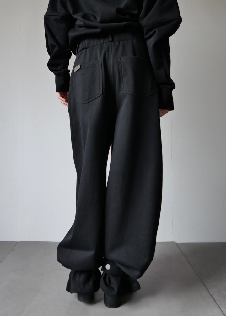 2WAYコクーンスウェットパンツ-BLACK-