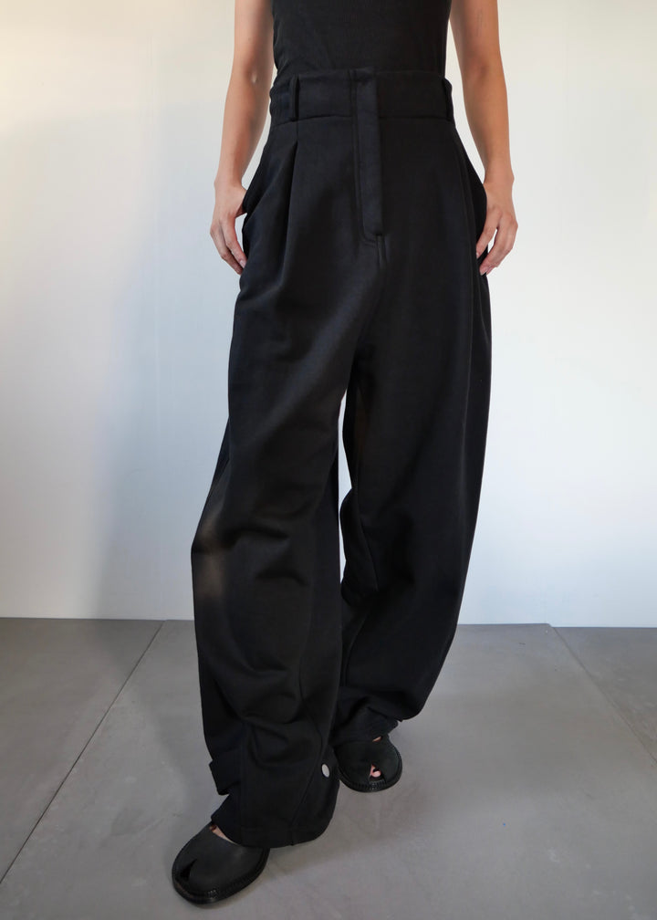 2WAYコクーンスウェットパンツ-BLACK-
