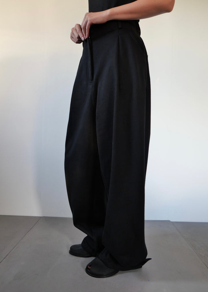 2WAYコクーンスウェットパンツ-BLACK-