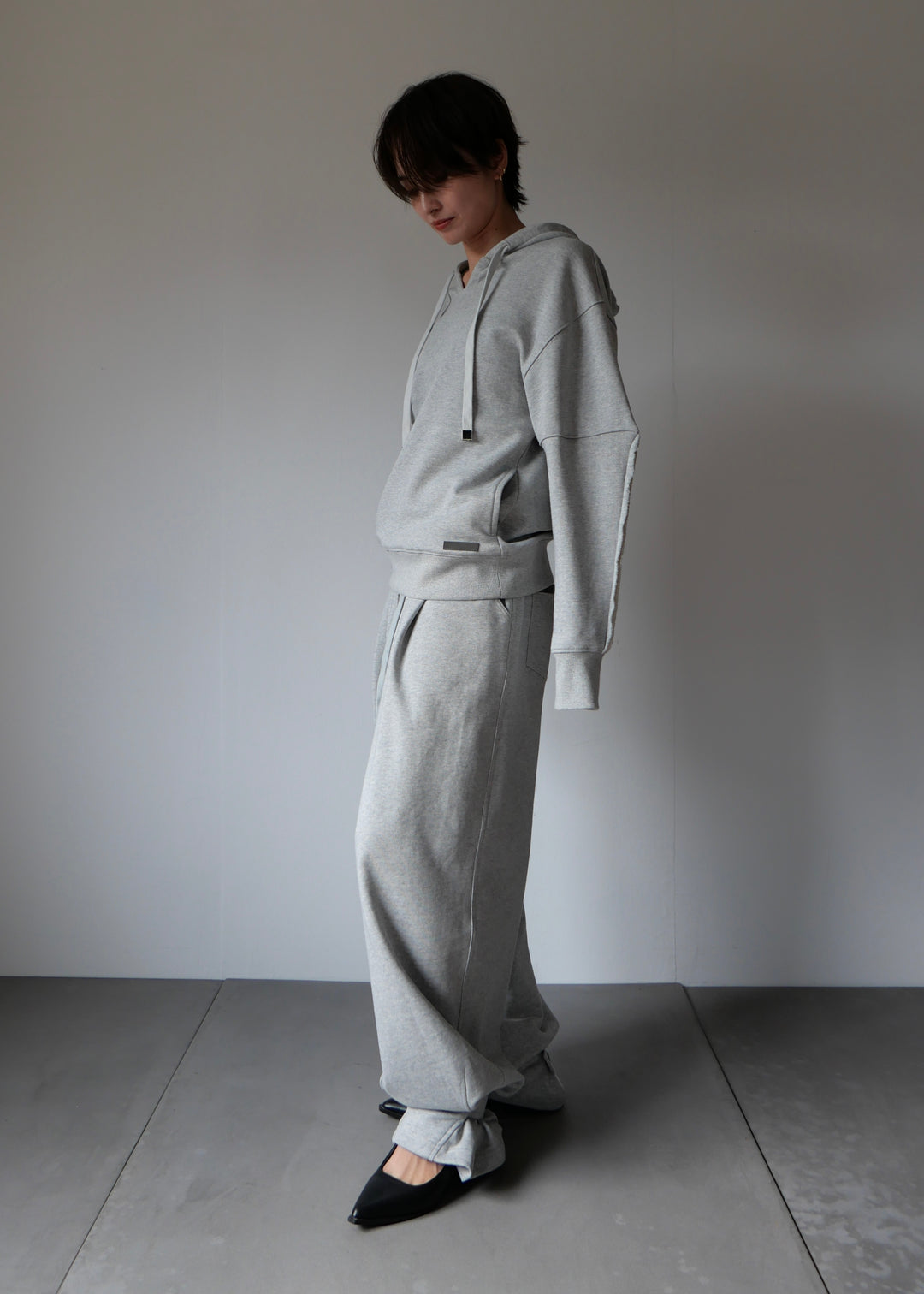 2WAYコクーンスウェットパンツ-GREY-