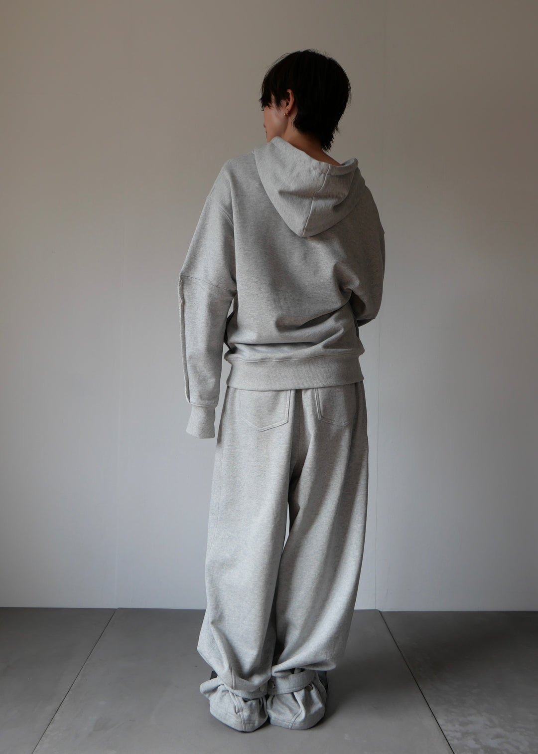2WAYコクーンスウェットパンツ-GREY-