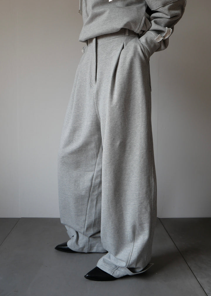 2WAYコクーンスウェットパンツ-GREY-