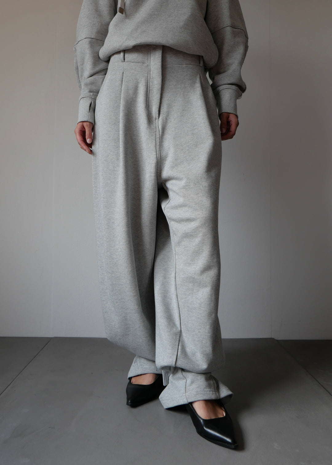 2WAYコクーンスウェットパンツ-GREY-