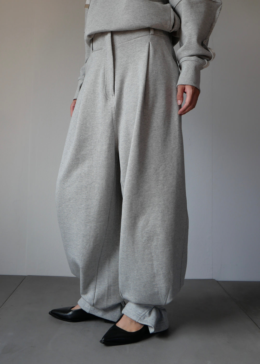 2WAYコクーンスウェットパンツ-GREY-