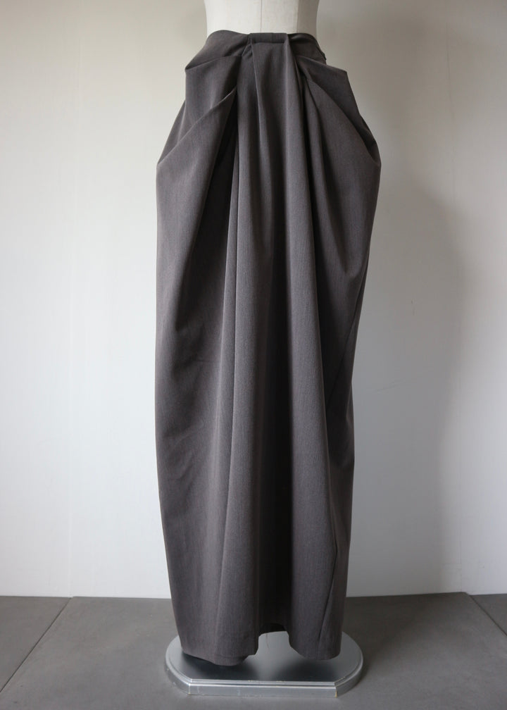 ドレープスラックスパンツ-GREY-