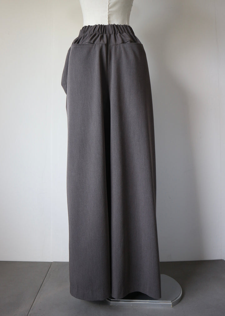 ドレープスラックスパンツ-GREY-