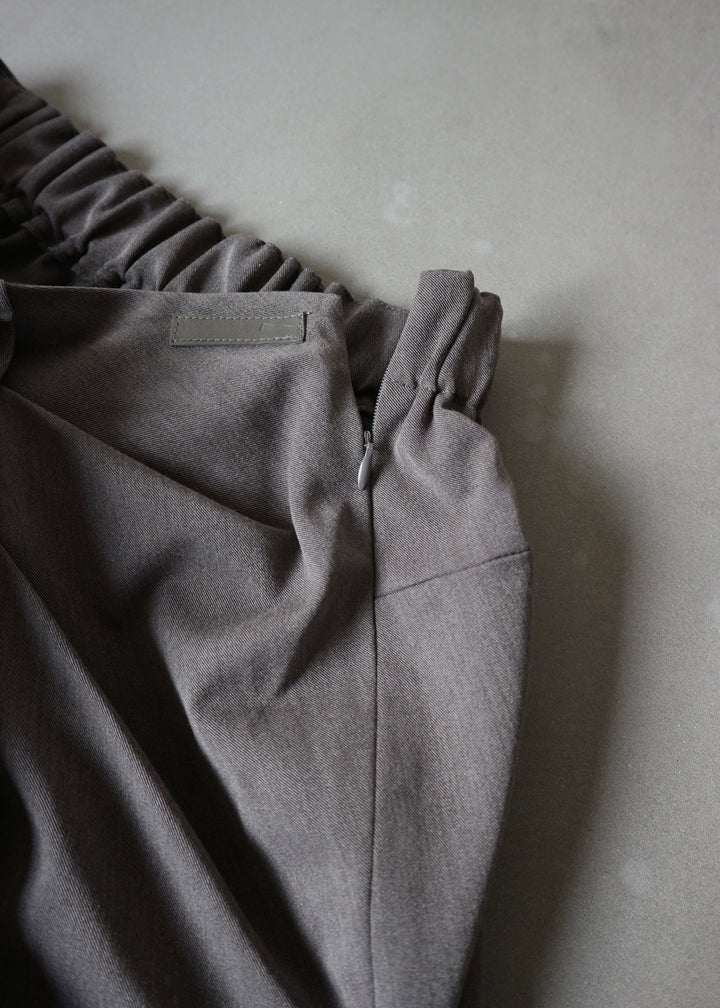 ドレープスラックスパンツ-GREY-