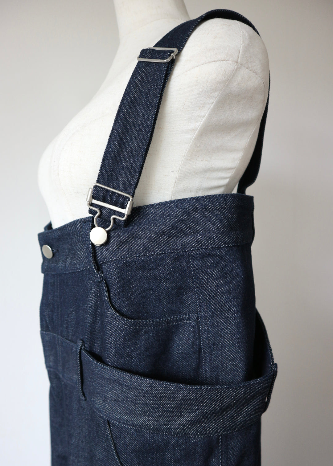 レイヤードワイドデニムサロペット-INDIGO-