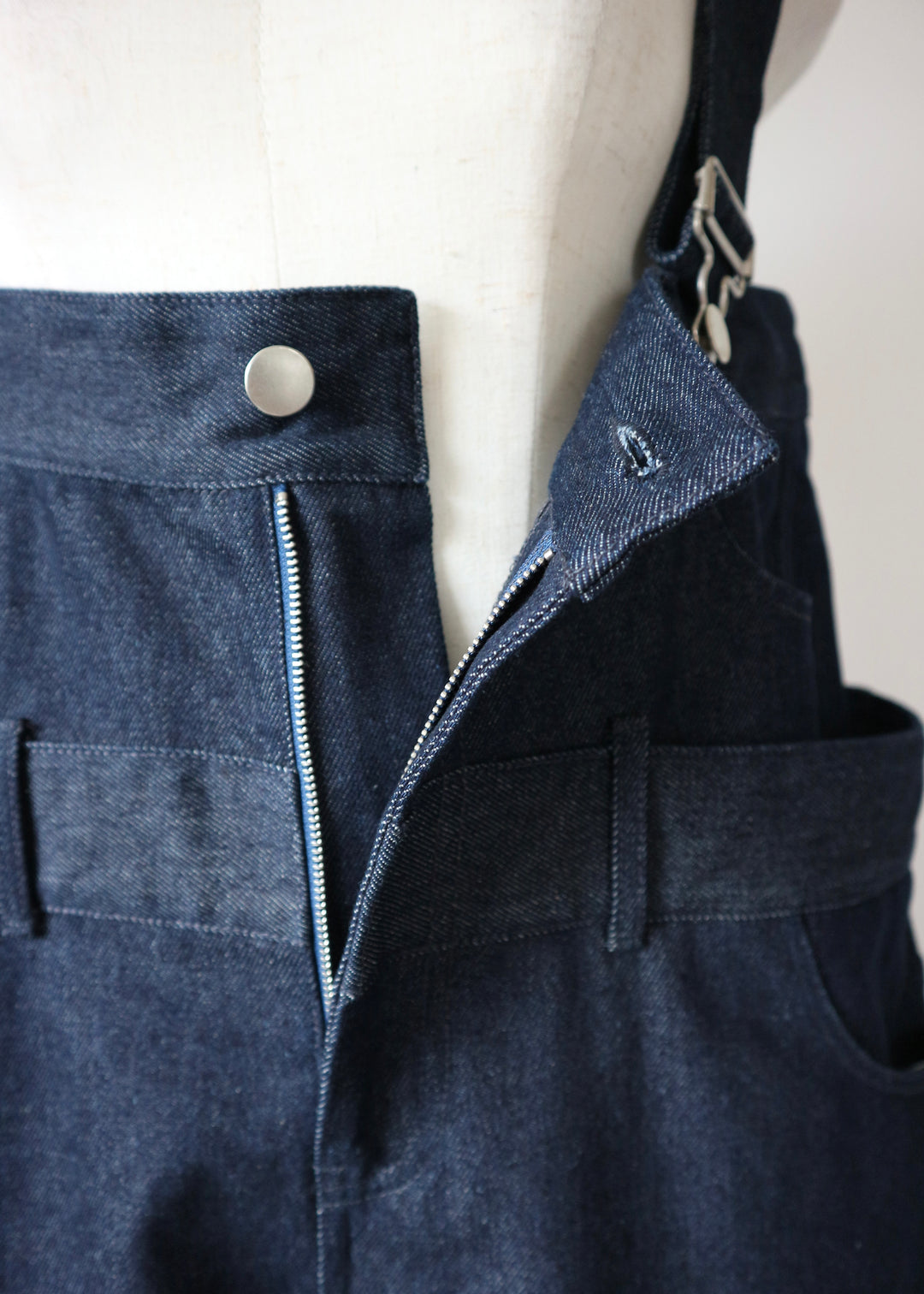 レイヤードワイドデニムサロペット-INDIGO-