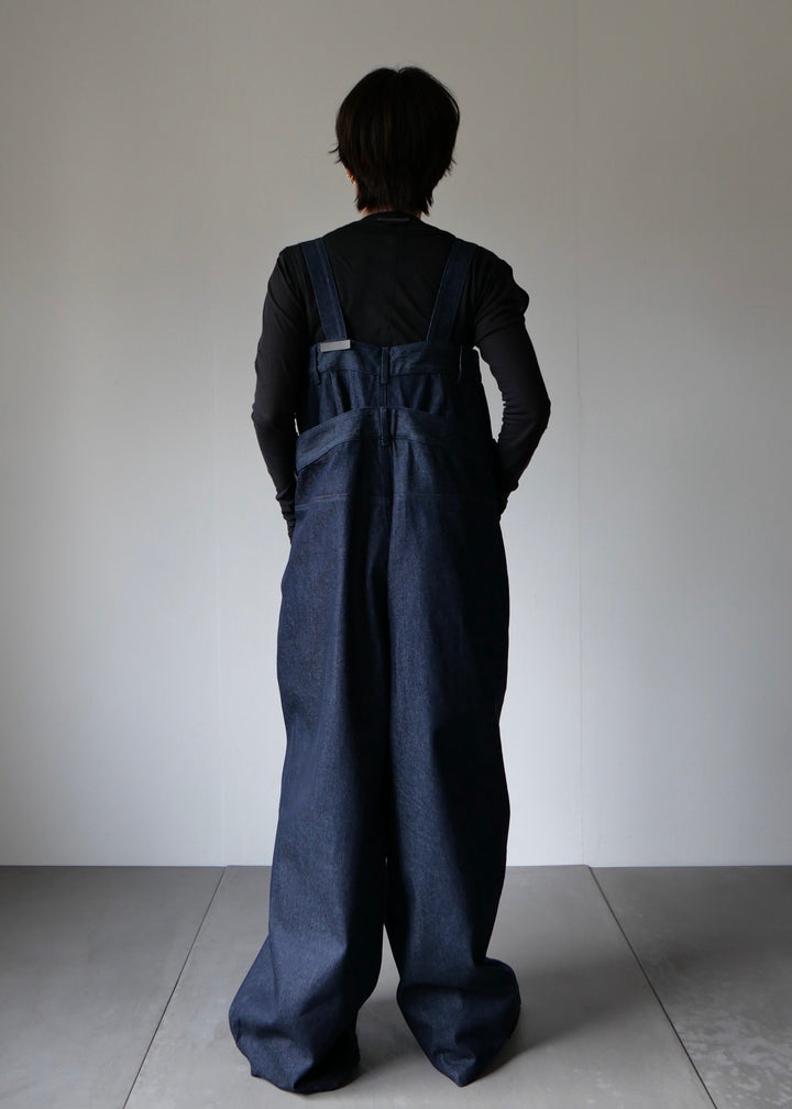 レイヤードワイドデニムサロペット-INDIGO-