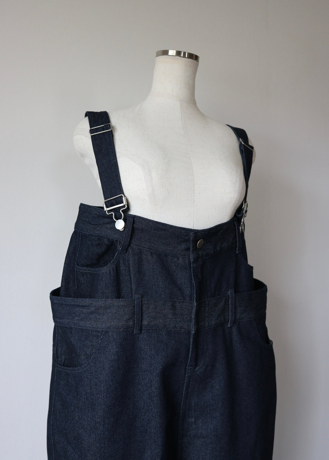 レイヤードワイドデニムサロペット-INDIGO-