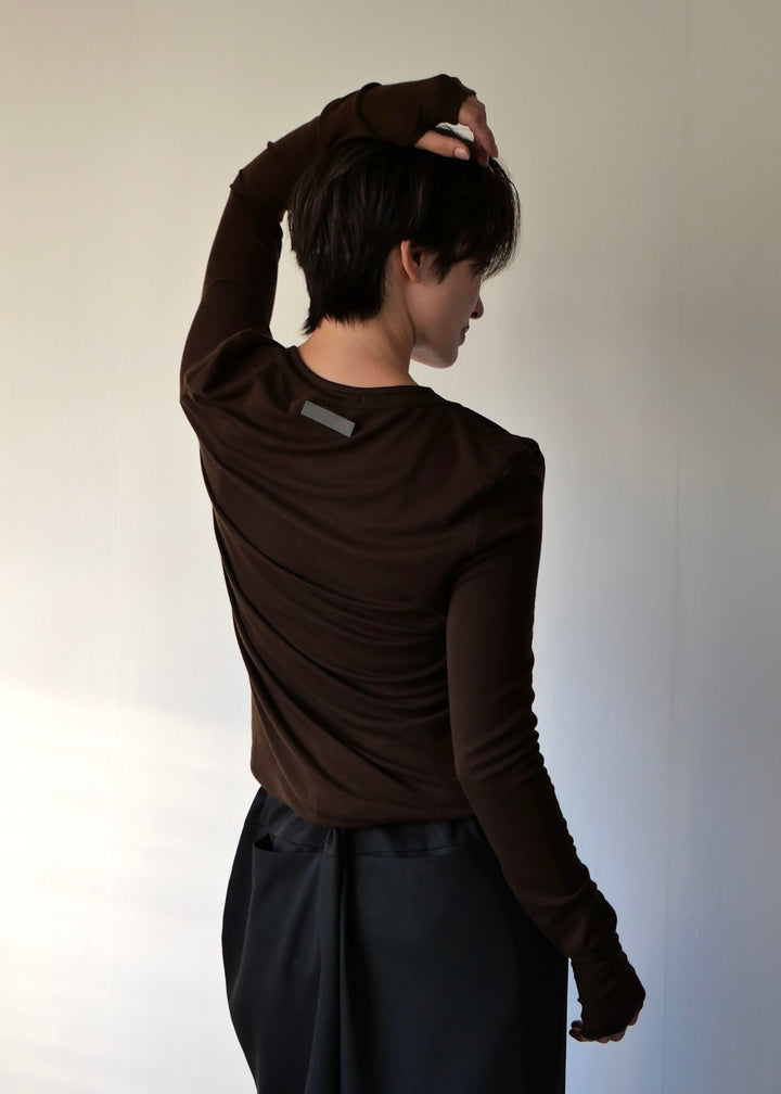 ヘンリーネックレイヤードトップス