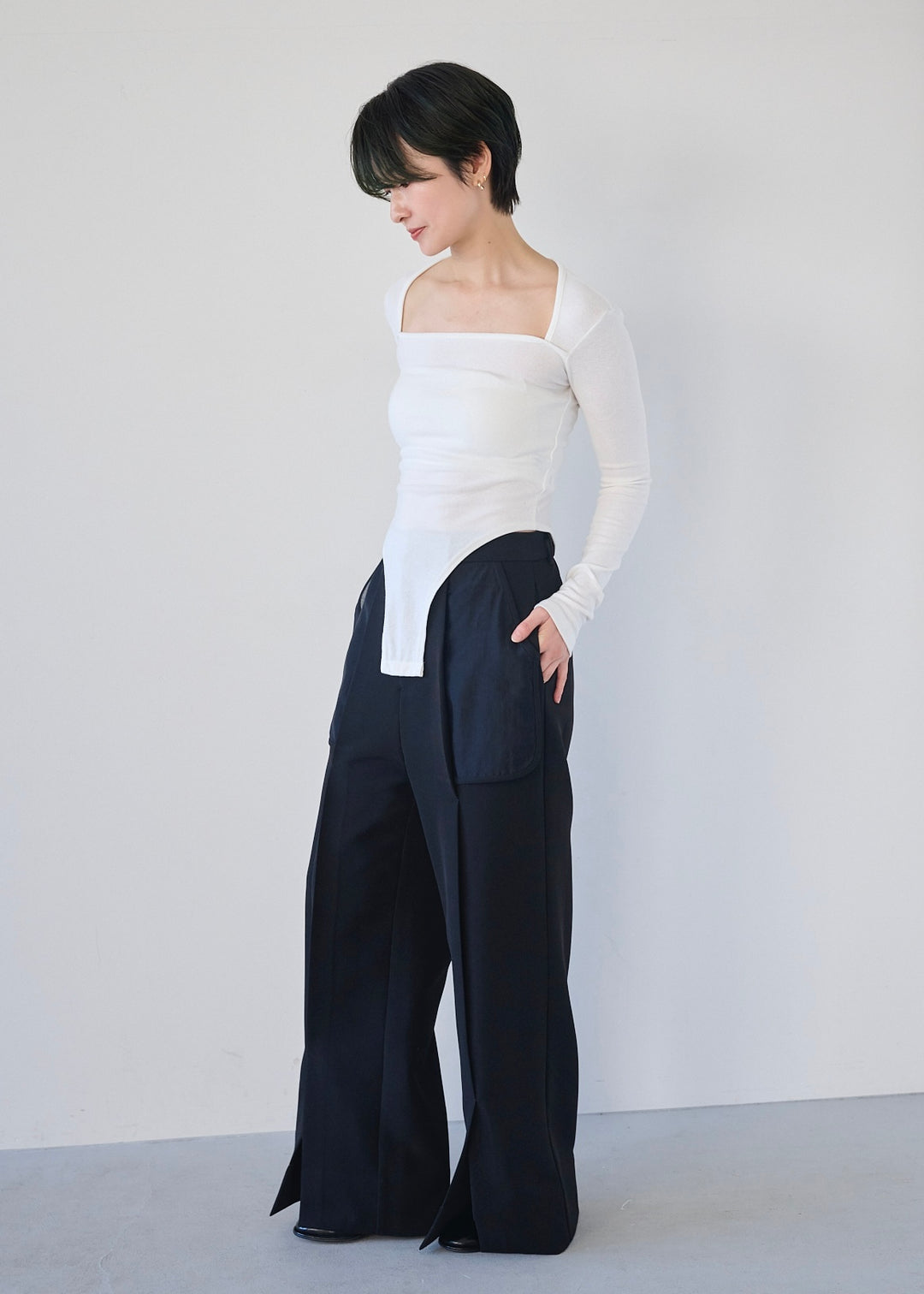 スクエアネックボディースーツ