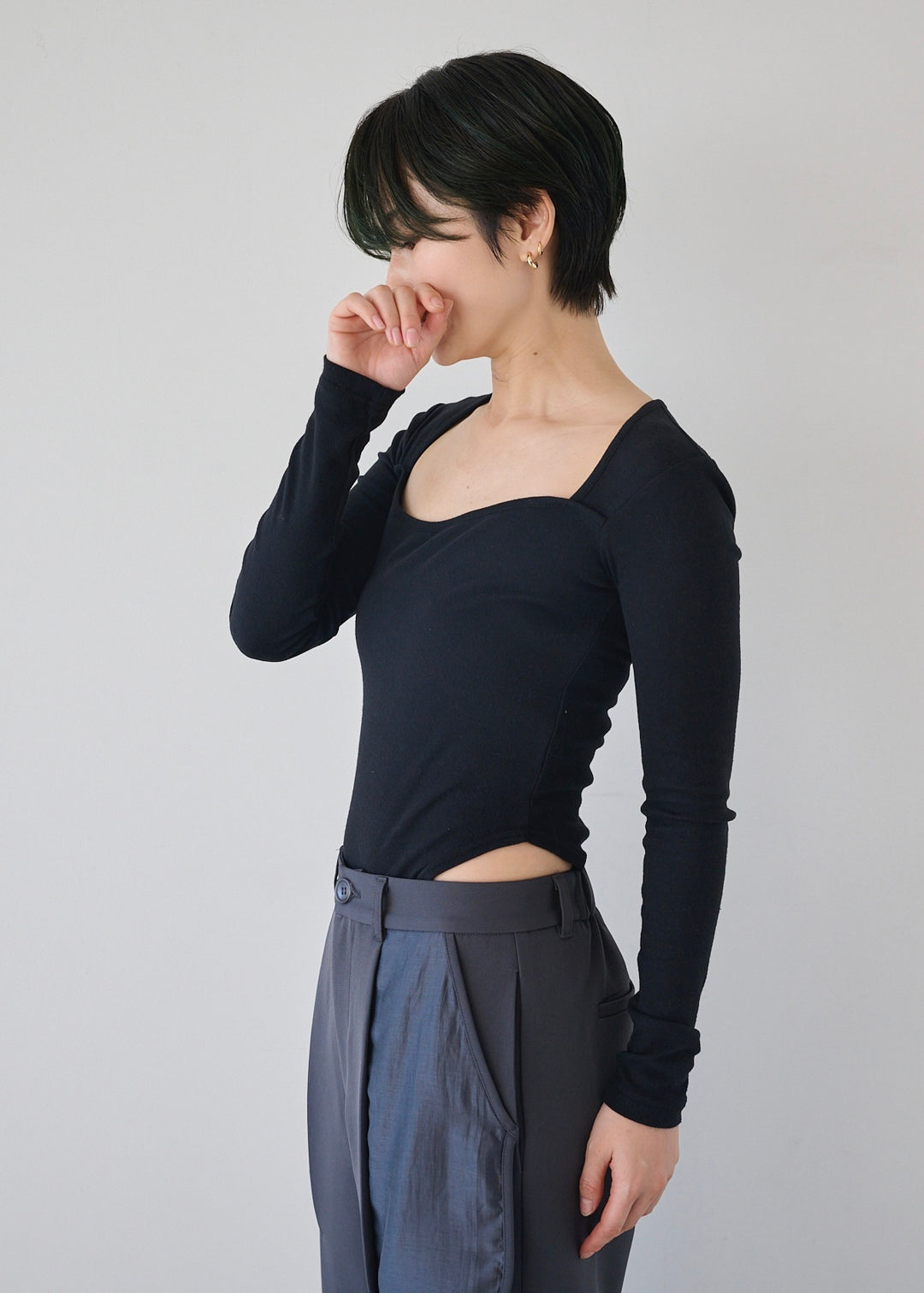 スクエアネックボディースーツ