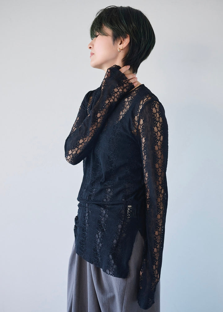 サイドスリットレーストップス