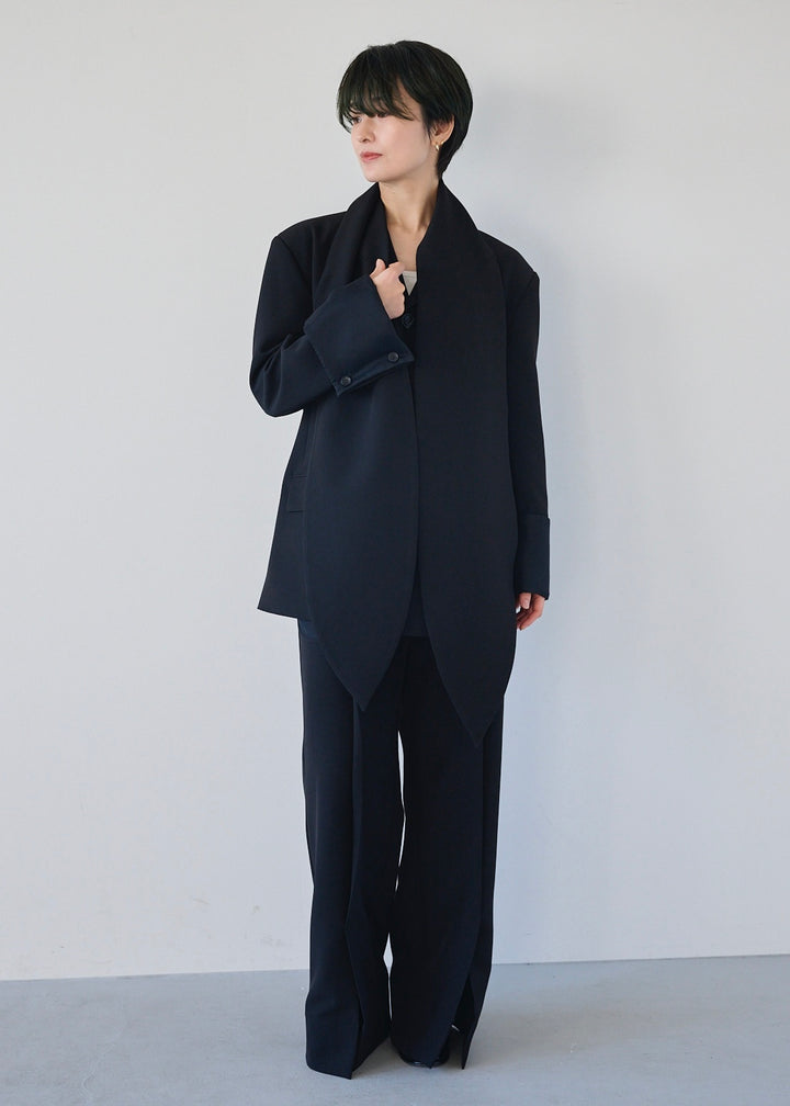 シアーコンビスリットジャケット_BLACK