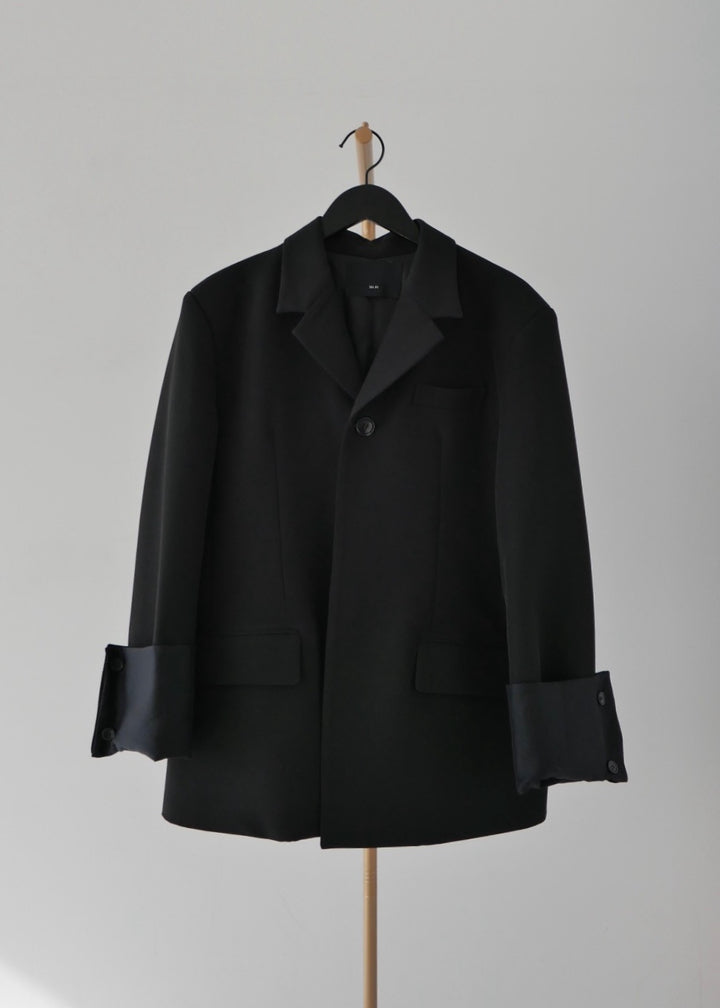 シアーコンビスリットジャケット_BLACK