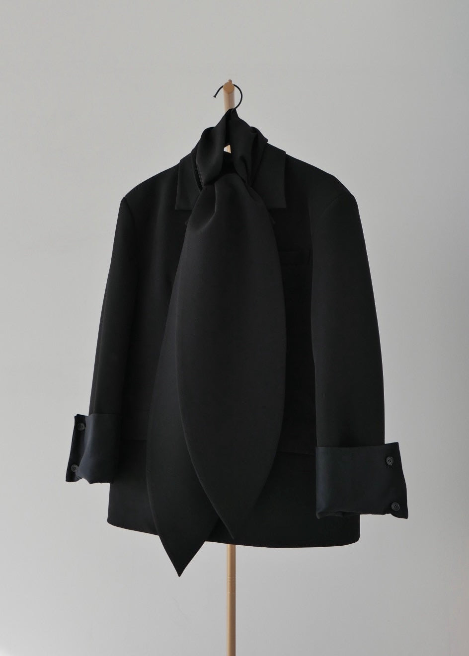 シアーコンビスリットジャケット_BLACK